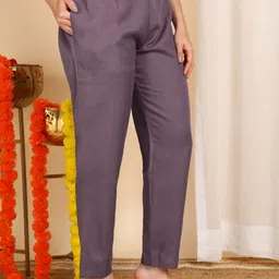 HIVA TRENDZ Printed Mandarin Collar Three-Quarter Sleeves Top With Trouser image 2