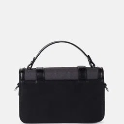 haute sauce by  campus sutra HAUTE SAUCE by Campus Sutra Colourblocked Leather Structured Shoulder Bag With Tasselled image 5
