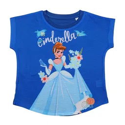 Disney by Wear Your Mind Girls Blue & Orange Princess  Printed Top image 1