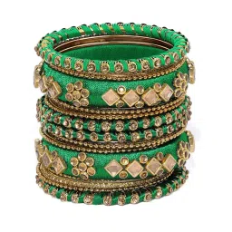 Oomph Green Bridal Chuda Bangles - Set of 18 image 2