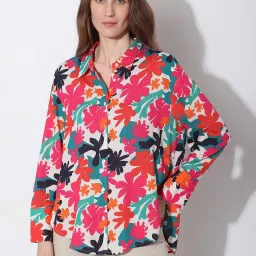 Vero Moda Multicolor Viscose Floral Print Shirt image 2