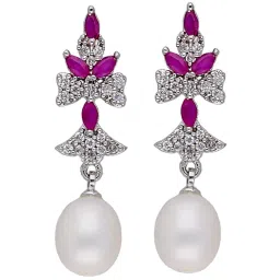 Sri Jagdamba Pearls Swirls Pearl Multi Drop Earrings - Set of 2 image 2