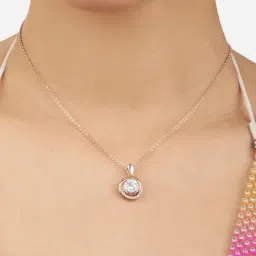 Zaveri Pearls Rose Gold Tone Dazzling Cubic Zirconia Brass Pendant with Chain-ZPFK17125-picture-35