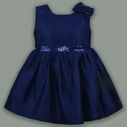 Wish Karo Kids Navy Blue Embellished Frock-image-24