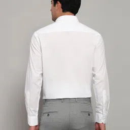 Cantabil White Regular Fit Solid Formal Shirt image 2