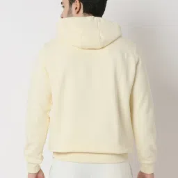 Spykar White Regular Fit Hooded Sweatshirt image 2