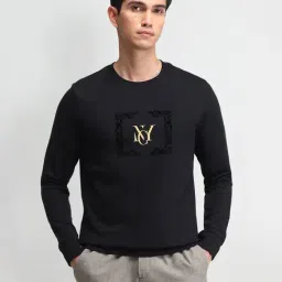 arrow new york Arrow Newyork Black Printed Sweatshirts And Hoodies image 3