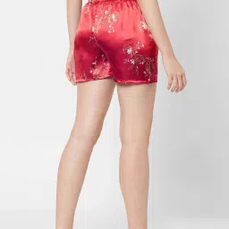 Sweet Dreams Red Floral Print Shorts image 2
