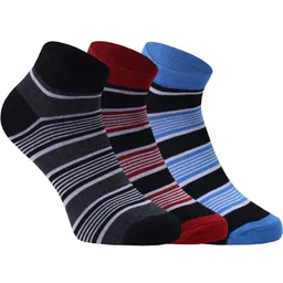 SOXVIEW Pack of 3 Men Striped Ankle Length Socks-picture-25