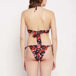 Secrets By ZeroKaata Red & Black Printed Bikini Set image 2