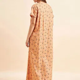 Sweet Dreams Orange Cotton Printed Nighty image 2