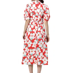 Melon by PlusS Red & White Floral Print A Line Dress image 2