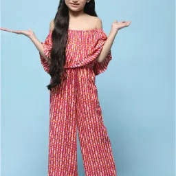 BIBA Girls Pink Printed Jumpsuit-image-42