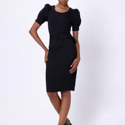 Cover Story Black Slim Fit Bodycon Dress-image-85