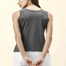 Ajile by Pantaloons Grey Cotton Graphic Print T-Shirt image 2