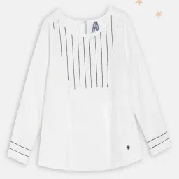 Blue Giraffe Kids White Cotton Top-image-60