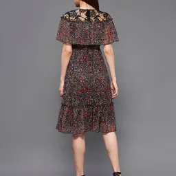 Miss Chase Black Printed Midi Dress image 2