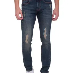 Being Human Blue Cotton Slim Fit Distressed Distressed Jeans-picture-39