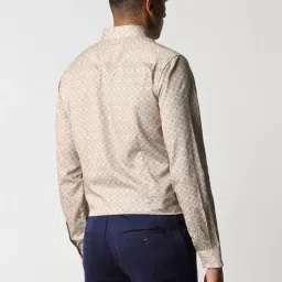 Van Heusen Beige Slim Fit Printed Shirt image 2