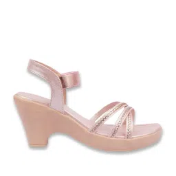 Shoetopia Women's Peach Ankle Strap Sandals image 2