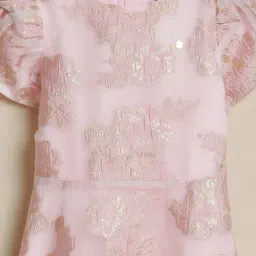 Allen Solly Girls Pink Polyester Regular Fit Textured Dress image 3
