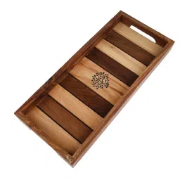 VarEesha Tree of Life Brown Sheesham Wood Rectangular Tray image 2