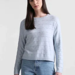 Only Blue Self Design Pullover image 2