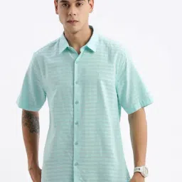 showoffff Showoff Turquoise Cotton Slim Fit Shirt-picture-28