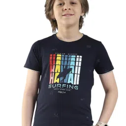 Monte Carlo Boys Navy Blue Printed T-Shirt image 2