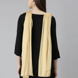 TWIN BIRDS Golden & Red Plain Dupatta - Pack Of 2 image 2