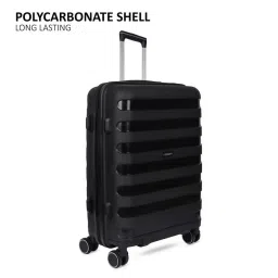 Priority Black 4 Wheels Large Hard Cabin Trolley Bag 50.8 cm image 2