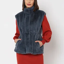 Vero Moda Grey Regular Fit Waistcoat image 2