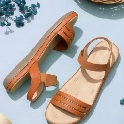 Trase Women's Tan Ankle Strap Sandals-picture-46