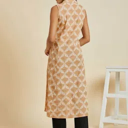RAMAS Beige Printed A Line Kurta image 2