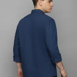 Louis Philippe Jeans Navy Cotton Slim Fit Shirt image 2