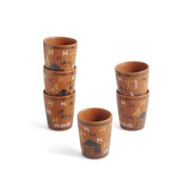 ExclusiveLane Brown Ceramic Tea Glasses-picture-0