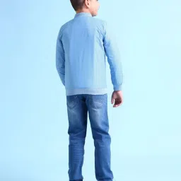 U.S. Polo Assn. Kids Light Blue Printed Full Sleeves Jacket image 2