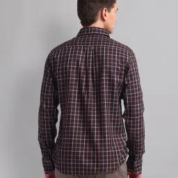 AD by Arvind Brown Slim Fit Check Shirt image 2