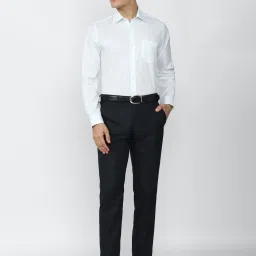 Van Heusen Blue Cotton Regular Fit Self Pattern Shirt image 2