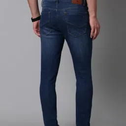 Louis Philippe Jeans Navy Cotton Regular Fit Jeans image 2