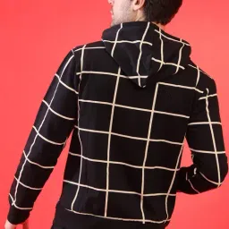 Campus Sutra Black Checks Hoodie image 2