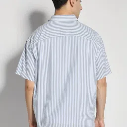 American Eagle Outfitters Blue Cotton Regular Fit Striped Shirt image 2