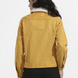 Campus Sutra Yellow Cotton Jacket image 2