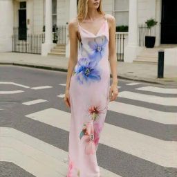 Cover Story Lilac Regular Fit Floral Print Dress-picture-43