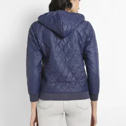 Campus Sutra Blue Quilted Pattern Jacket image 2