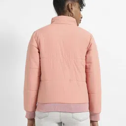 Campus Sutra Pink Quilted Pattern Jacket image 2