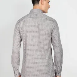 Arrow Grey Cotton Slim Fit Self Pattern Shirt image 2