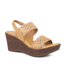 Inc.5 Women's Dark Beige Sling Back Wedges image 2