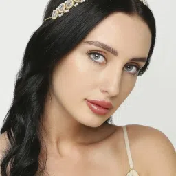 Oomph Gold Tone Pearls & Kundan Ethnic Matha Patti image 2