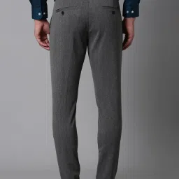 Louis Philippe Sport Grey Slim Fit Texture Trousers image 2